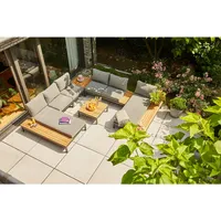 Siena Garden Loungegarnitur, Anthrazit, Grau, Teak, Holz, Metall, Textil, 5-teilig, Teakholz, massiv, Füllung: Schaumstoff, Vlies,Vlies, einzeln stellbar, wetterbeständig, Loungemöbel, Loungemöbel-Sets