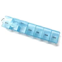 5x Tablettenbox Pillendose 7 Tage 7 Fächer mit Schlüsselanhänger blau