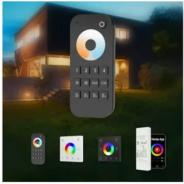 HEXIM 12-48V LED Controller & Fernbendienung - Smart Home & Phone Sprachsteuerung Alexa Google Assistant (modellabhängig) - (RT7-4 Zonen CCT Fernbedienung)