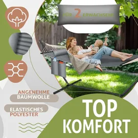 Kesser KESSER® Hängematte HILL mit Gestell Kissen Doppelhängematte für 2 Personen-Stabiler Rahmen -200kg Belastbarkeit Indoor & Outdoor XXL Hängesessel Doppel Mehrpersonen Garten Pool Balkon Terrasse