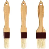 3 Stück Backpinsel, Ölpinsel zum Kochen Wildschweinborstenpinsel Grillpinsel für Soße Küchenpinsel Backpinsel für Öl Eieraufstrich Marinade Soße