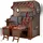 Mr. Deko Strandkorb Komplettset - bene living - Ammersee Mahagoni Bullauge - PE grau - Modell 584 - inkl. Liftersystem