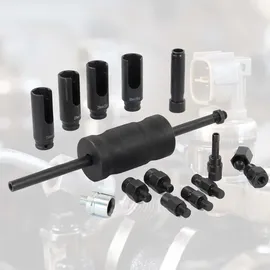 XPOtool Diesel Injektoren Auszieher Gleithammer und Einsätzen, Einspritzdüsen Abzieher kompatibel mit vielen verschiedenen Modellen