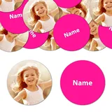 Goodtimes Foto-Konfetti Beidseitig Personalisierbar Foto Name Rund 2,5cm Dekoration für Hochzeit Geburtstag Partys 330 Stück Pink