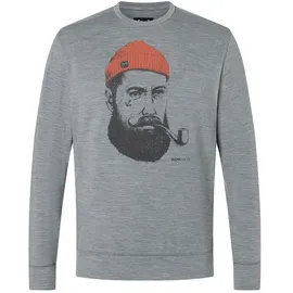 super.natural Sailor Pullover Cashmere Grey Melange/Dark Shadow Melange/Chilli M