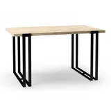 Feldmann-Wohnen Esstisch Horten (mit 2 Erweiterungsstücken und Metallgestell, 1-St., moderne Optik, Tischplatte rechteckig ausziehbar), 160/260x90cm ausziehbar Bianco Marmor weiß