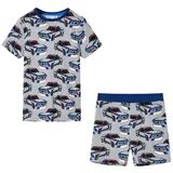 vidaXL Kinderpyjama mit Kurzen Ärmeln Grau 104