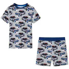 vidaXL Kinderpyjama mit Kurzen Ärmeln Grau 104