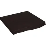 vidaXL Waschtischplatte Dunkelbraun 60x60x(2-6)cm Massivholz Behandelt