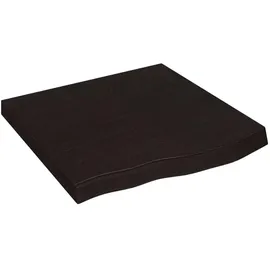 vidaXL Waschtischplatte Dunkelbraun 60x60x(2-6)cm Massivholz Behandelt