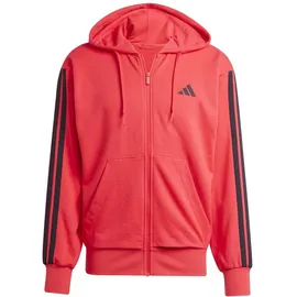 Adidas Essentials 3-Streifen French Terry Reißverschlusspullover Pure Ruby / Black 2XL