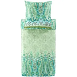 BASSETTI MERGELLINA Bettwäsche-Set Satin V1-grün 200x200+2x80x80 cm