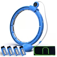 Smart leise Hula Hoop Reifen Erwachsene mit Sportgürtel, Haut+Kleidung, 20 Elemente Einstellbare XXXL 148cm Umfang Gewichtsverlust Fitness Hoop mit Intelligentes Zählen