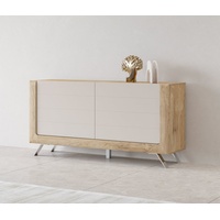 Leonique Sideboard »Kasai«, Breite 160,5 cm, mit 2 Türen, beige