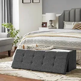 Songmics Sitztruhe LSF76GYZ dunkelgrau Stoff 110,0 cm