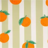 Tischdeckenstoff beschichtet Streifen Orangen grün weiß - Grün