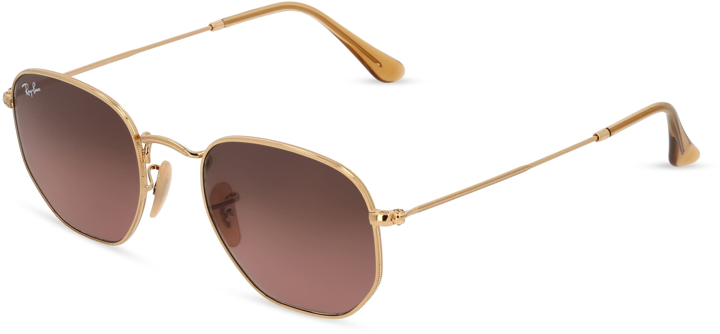 Ray-Ban RB 3548N HEXAGONAL Unisex-Sonnenbrille Vollrand Eckig Metall-Gestell, gold