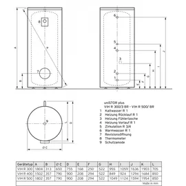 Vaillant uniSTOR plus VIH R 300/3 BR Ww-speicher rund, stehend