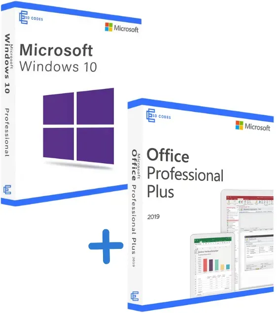 Preisvergleich Produktbild Komplettpaket Windows 10 Pro und Office 2019 Professional Plus