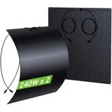 HAPDOOP 480W Flexibel Solarpanel, 2 x 240W Flexibles Solarmodule, IP67, 23,5% Umwandlung Photovoltaik Panel Balkonkraftwerk Solarzelle Ideal für Wohnmobil Boot Balkon Camper Gartenhaus Dach