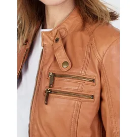 JCC Bikerjacke "Sirpa", Damen, Gr. 40, braun (schwarz cognac), Obermaterial: 100% Leder Lamm; Futter: 100% Polyester, Jacken
