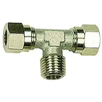 Riegler T-Einschraubverschraubung, R 3/8 a., Rohr-Außen- Ø10 mm, MS