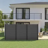 Ambiente Home Anbauzaun Paneel 150 124,2 x 180 cm Grau/Aluminium