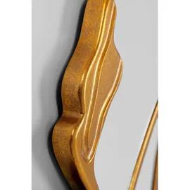 Kare Wandspiegel Gold Ø100cm", (goldfarben), B:100cm H:100cm T:2,5cm, Glas, Holzwerkstoff, rund, 100x100x2.5 cm, Spiegel, Wandspiegel Pieces gold