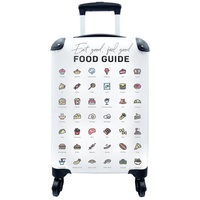 MuchoWow Handgepäckkoffer Küche - Lebensmittel, 4 Rollen, Reisetasche mit rollen, Handgepäck für Ferien, Trolley, Reisekoffer bunt