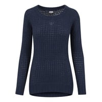 URBAN CLASSICS Ladies Long Wideneck Sweater Blau, S