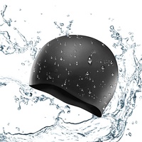 æ— å“ç‰Œ VBCJ Silikon-Badekappe The silicone swimming cap, Acrylic, Schwarz