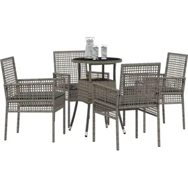 vidaXL Garten Essgruppe 5-tlg. Grau