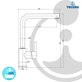 tecuro A400 Spültischbatterie Messing
