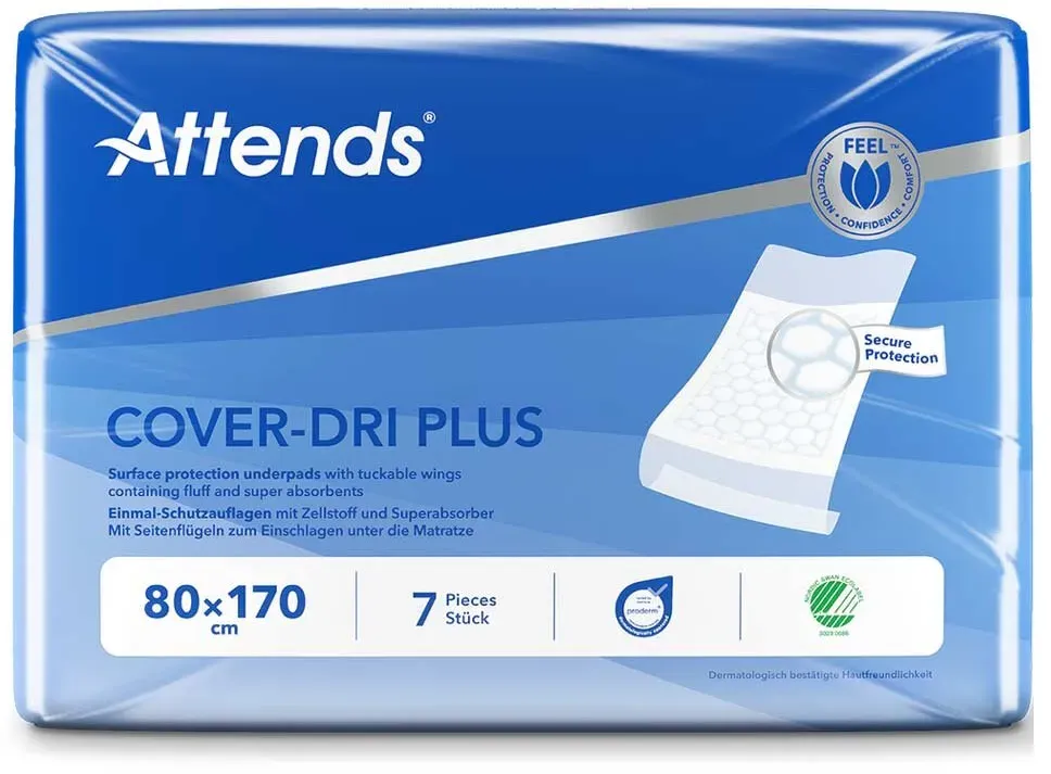 Attends Cover-Dri Plus mit Seitenflügeln 80 x 170 cm, 7 Stück