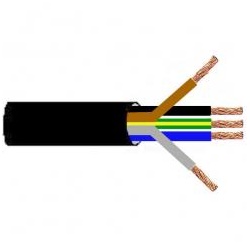 H05RR-F  5G1,5 - Leichte Gummischlauchleitung, schwarz, Ring 100m