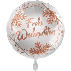 Frohe Weihnachten Folienballon rosegold 71cm