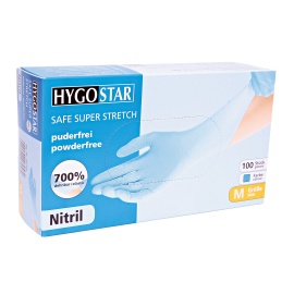 Hygostar Hygostar, Schutzhandschuhe, unisex Einmalhandschuhe SAFE SUPER STRETCH blau Größe L 100 St. (L)
