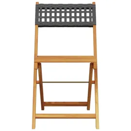 vidaXL 3-tlg. Bistro-Set Schwarz Poly Rattan und Massivholz