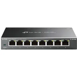 TP-Link TL-SG108E Managed Switch 8 Port Gigabit Ethernet LAN Switch(Plug-and-Play Netzwerk Switch,Metallgehäuse, QoS, IGMP-Snooping,LAN Verteiler, zentrales Management, energieeffizient) schwarz