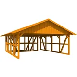 SKANHOLZ Skan Holz Carport Schwarzwald m. Dachschalung u. Abstellr. B 684 x 772 cm Eiche