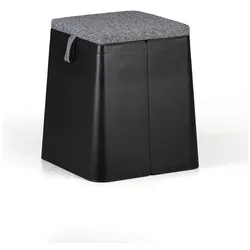 Kunststoffhocker mit Kissen BILLY, schwarz