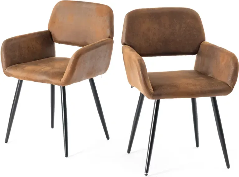 URBAN MEULE 2er-Set Esszimmerstühle aus Kunstwildleder