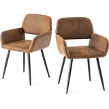 URBAN MEULE 2er-Set Esszimmerstühle aus Kunstwildleder
