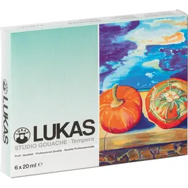 Nerchau LUKAS STUDIO GOAUCHE - Künstler-Gouache in Premium-Qualität - Starter-Set T6 mit 6 x 20 ml Aluminiumtuben im Kartonetui