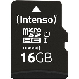 Intenso microSDHC Class 10 UHS-I + SD-Adapter 16 GB