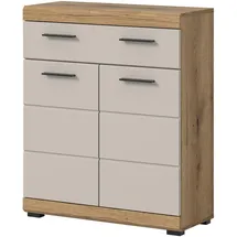 inn.furn Badezimmer, Kommode in Sand und Eiche 74 x 88 cm, Shawn