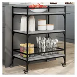 vidaXL Küchenwagen Grau Sonoma 65x40x86,5 cm Holzwerkstoff