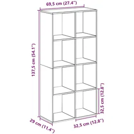 vidaXL Bücherregal 69,5 x 29 x 137,5 cm Braun