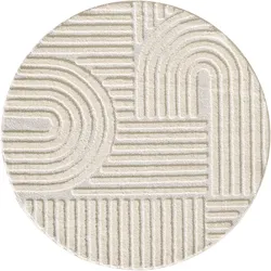 Teppich AYYILDIZ TEPPICHE "ART 1121", beige (creme), H:8mm Ø:160cm, Polypropylen, Teppiche, 3D Hoch-Tief-Effekt, weicher Hochflor, pflegeleicht