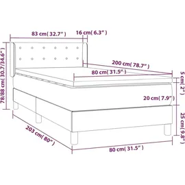 vidaXL Boxspringbett 80 x 200 cm Weiß